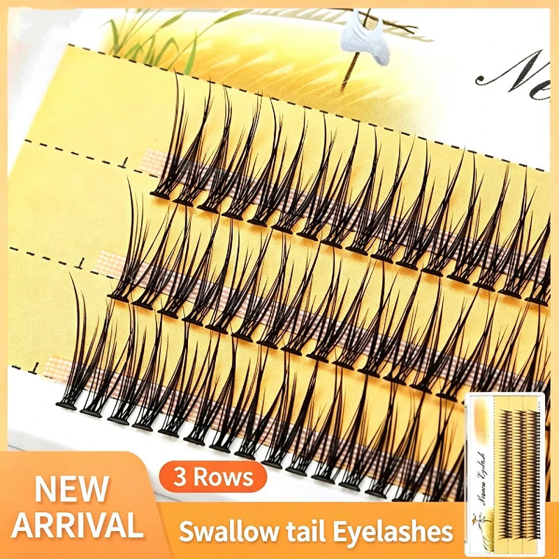 Grafting World Cross Simulation Thick Fish Tail False Eyelashes Natural Imitation Mink Fur Soft Curly Swallowtail 120 Sets Of