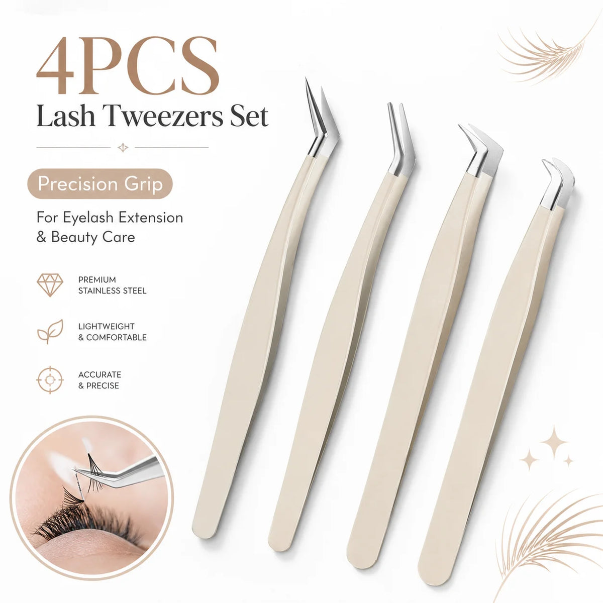 Anti-Static Tweezers Eyelash Extension Professional High Precision Volume Tweezer Stainless Steel Tweezers Antislip Makeup Tool