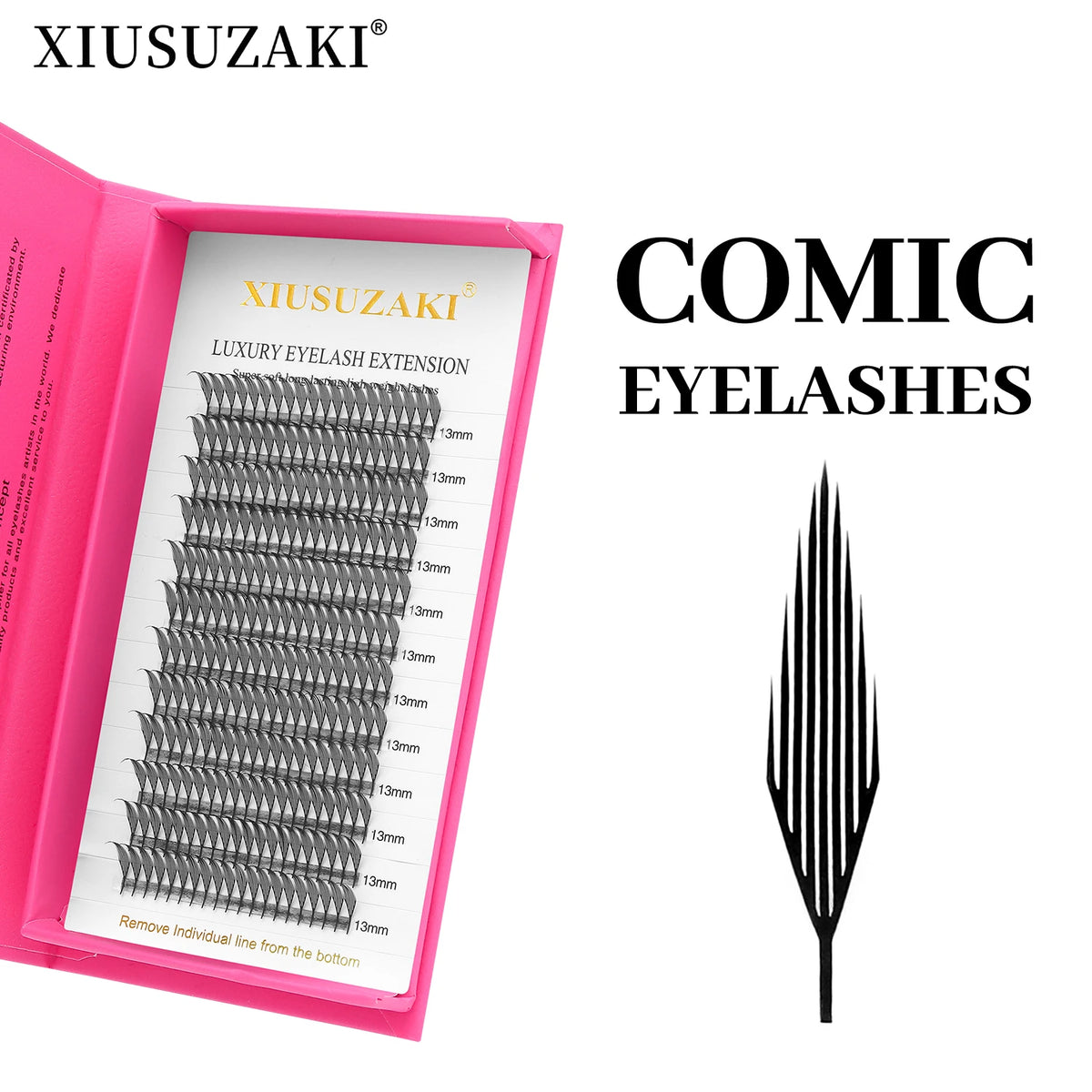XIUSUZAKI Comic Spire Eyelashes Automatic Flowering Premade Fans Eyelashes Extensions Individual Volume False Lashes Cosplay